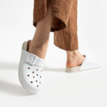 Ciabatte di gomma donna con fori bianche /