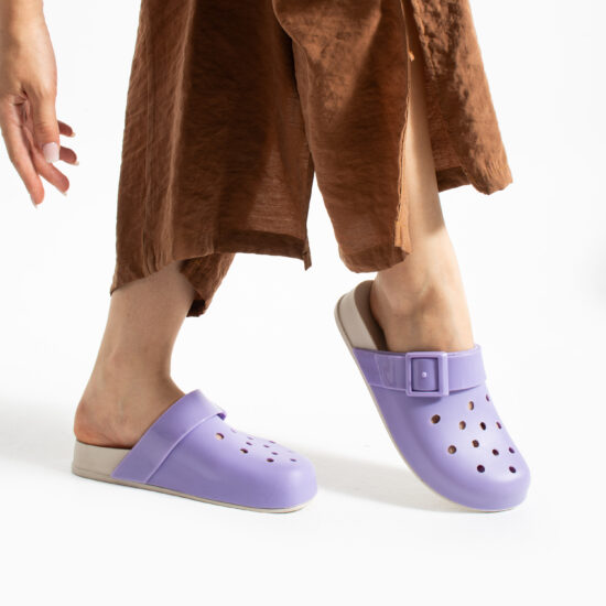 Ciabatte di gomma donna con fori viola