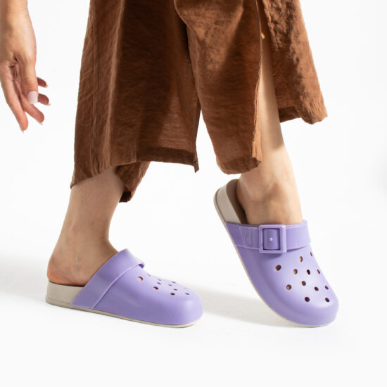Ciabatte di gomma donna con fori viola Ciabatte di gomma donna Monocolore Ciabatte di gomma donna con fori viola