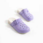 Ciabatte di gomma donna con fori viola /
