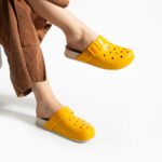 Ciabatte di gomma donna con fori arancioni /