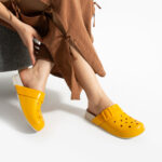 Ciabatte di gomma donna con fori arancioni /