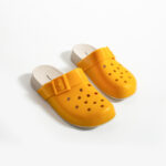 Ciabatte di gomma donna con fori arancioni /