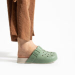 Ciabatte di gomma donna con fori verdi /