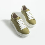 Sneakers da donna in pelle naturale colore verde / Sneakers da donna in pelle naturale colore verde /