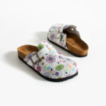 Sabot da donna bassi colorati in pelle /