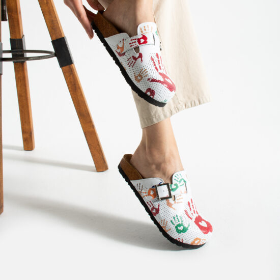 Alternative view of Sabot da donna bassi colorati in pelle