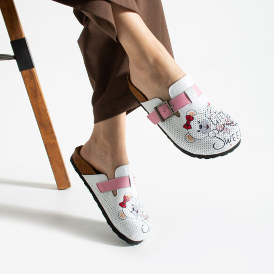 Alternative view of Sabot da donna bassi colorati in pelle