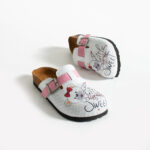 Sabot da donna bassi colorati in pelle /