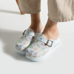 Ciabatte da lavoro in pelle con zeppa / Ciabatte da lavoro in pelle con zeppa /