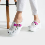 Ciabatte da lavoro alte da donna in pelle per estetiste / Ciabatte da lavoro alte da donna in pelle per estetiste /