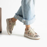 Sneakers donna ergonomiche colorate in pelle /