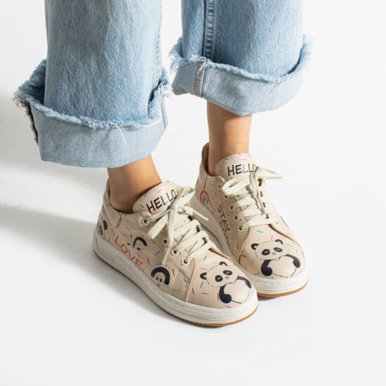 Sneakers donna ergonomiche colorate in pelle
