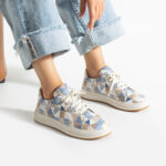 Sneakers donna ergonomiche colorate in pelle /