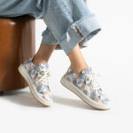 Sneakers donna ergonomiche colorate in pelle /