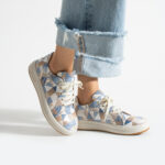 Sneakers donna ergonomiche colorate in pelle /