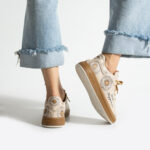 Sneakers donna ergonomiche colorate in pelle /