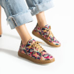 Sneakers donna ergonomiche colorate in pelle /