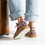 Sneakers donna ergonomiche colorate in pelle /