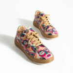 Sneakers donna ergonomiche colorate in pelle /