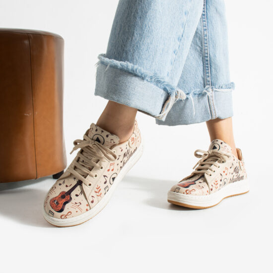 Sneakers donna ergonomiche colorate in pelle