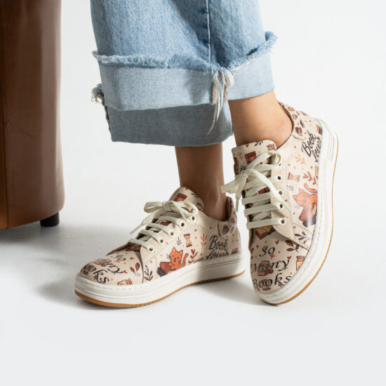 Sneakers donna ergonomiche colorate in pelle