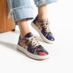 Sneakers donna ergonomiche colorate in pelle /