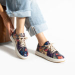 Sneakers donna ergonomiche colorate in pelle /