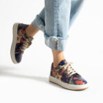 Sneakers donna ergonomiche colorate in pelle /