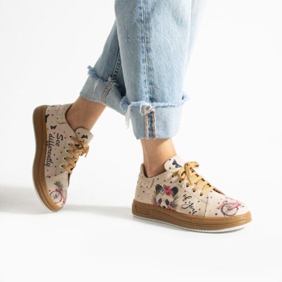 Sneakers donna ergonomiche colorate in pelle
