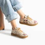 Sneakers donna ergonomiche colorate in pelle /