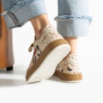 Sneakers donna ergonomiche colorate in pelle /