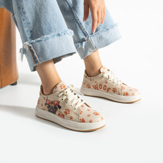 Sneakers donna ergonomiche colorate in pelle