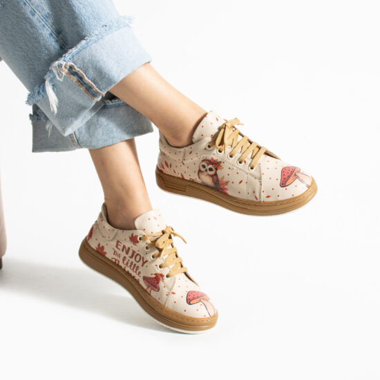Sneakers donna ergonomiche colorate in pelle