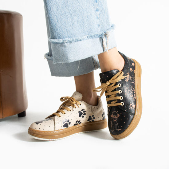 Sneakers donna ergonomiche colorate in pelle