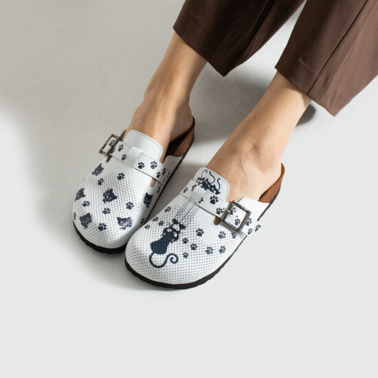 Alternative view of Sabot da donna colorato basso a punta chiusa in pelle