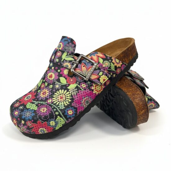 Alternative view of Sabot da donna colorato basso a punta chiusa in pelle