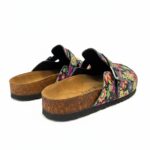 Sabot da donna colorato basso a punta chiusa in pelle /