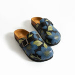 Sabot da donna colorato basso a punta chiusa in pelle /