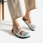 Sabot da donna basso a punta chiusa in pelle per maestre d’asilo /