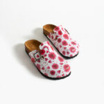 Sabot da donna colorato basso a punta chiusa in pelle /