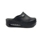 Zoccoli sanitari donna neri in pelle vegana /