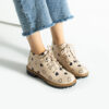 Stivaletti donna bassi beige in pelle con stampa colorata Outlet 6 Stivaletti donna bassi beige in pelle con stampa colorata Outlet 6
