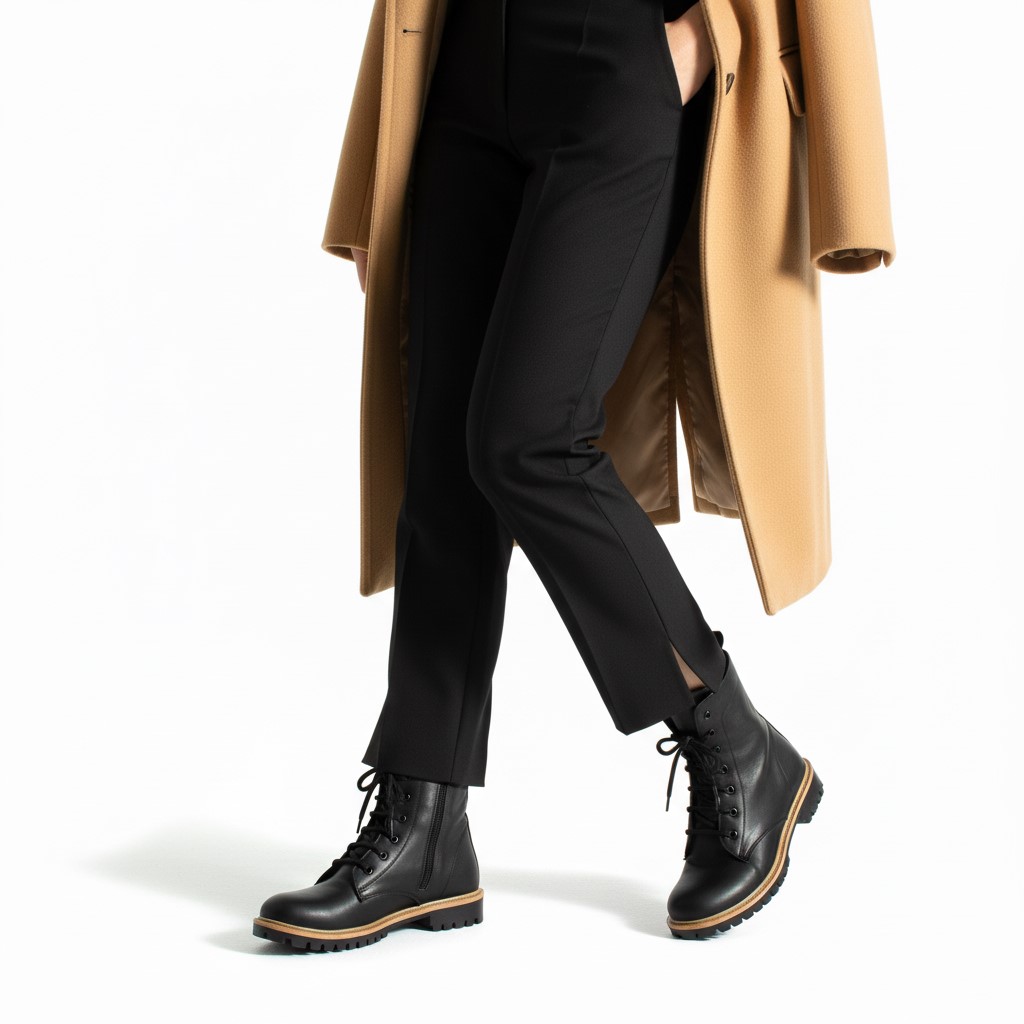 Anfibi da donna neri in pelle naturale Stivaletti e anfibi donna 13 Anfibi da donna neri in pelle naturale - immagine 3