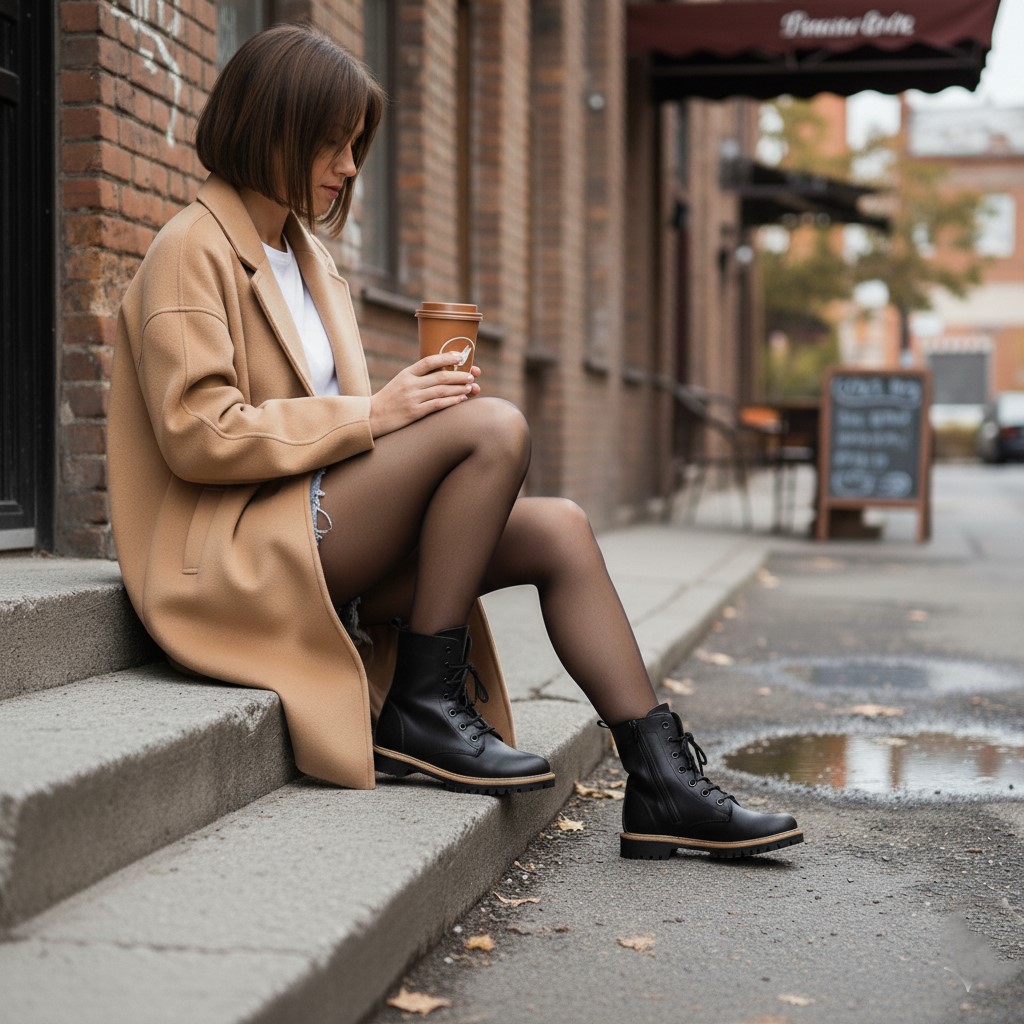 Anfibi da donna neri in pelle naturale Stivaletti e anfibi donna 16 Anfibi da donna neri in pelle naturale - immagine 6