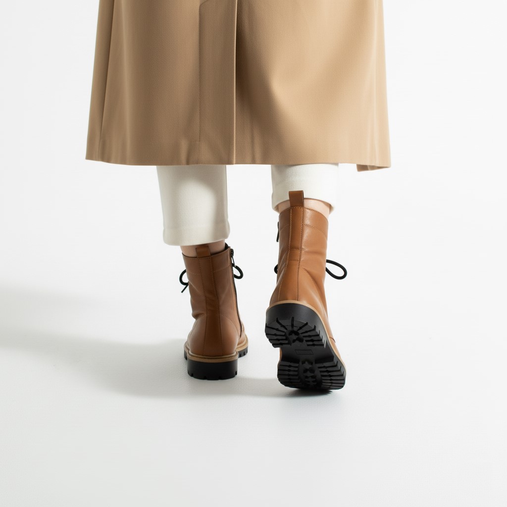 Anfibi da donna marroni in pelle naturale Stivaletti e anfibi donna 16 Anfibi da donna marroni in pelle naturale - immagine 6