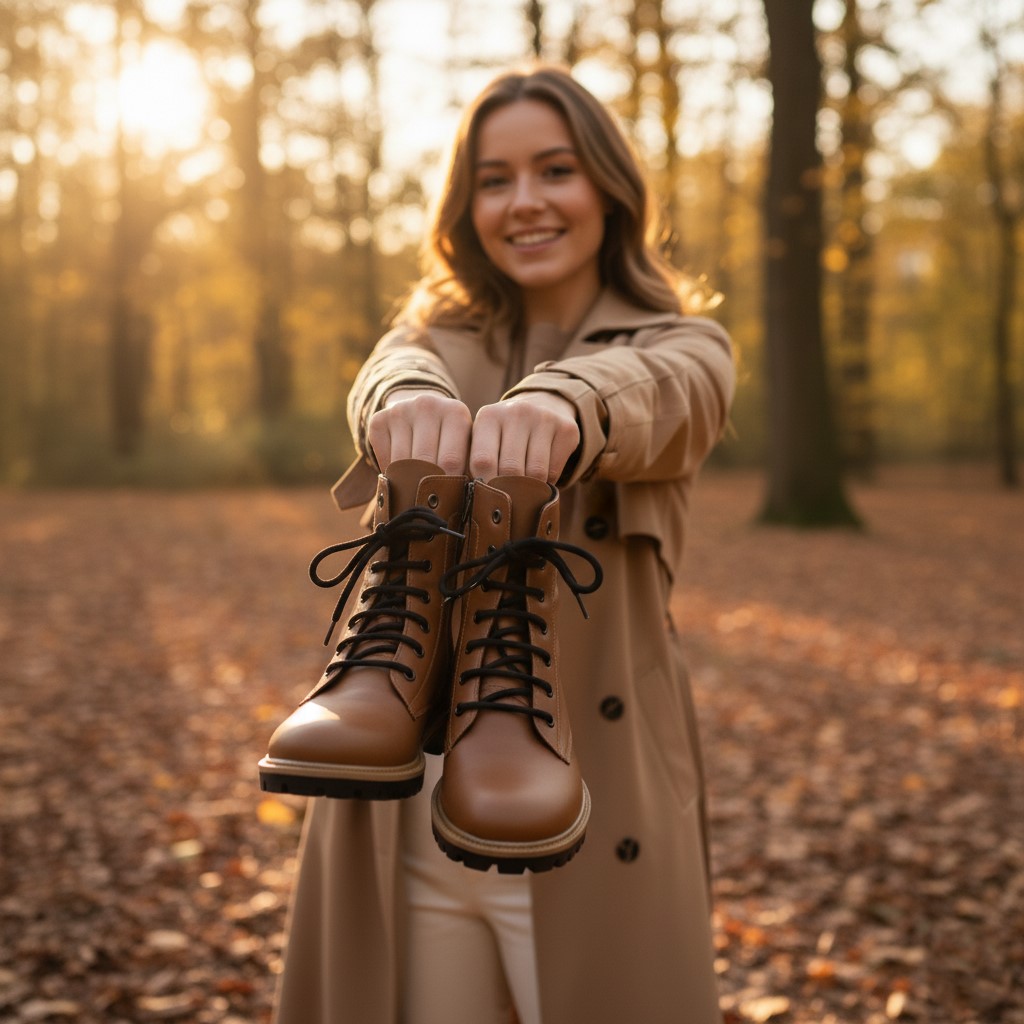 Anfibi da donna marroni in pelle naturale Stivaletti e anfibi donna 19 Anfibi da donna marroni in pelle naturale - immagine 9