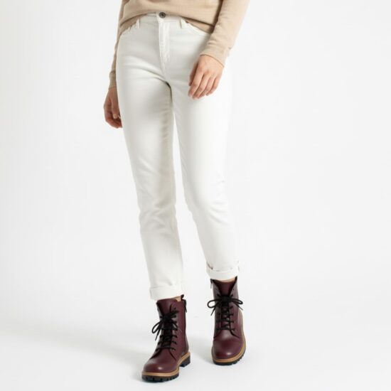 Alternative view of Anfibi da donna bordeaux in pelle naturale