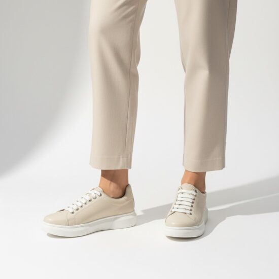 Alternative view of Sneakers da donna in pelle naturale colore beige