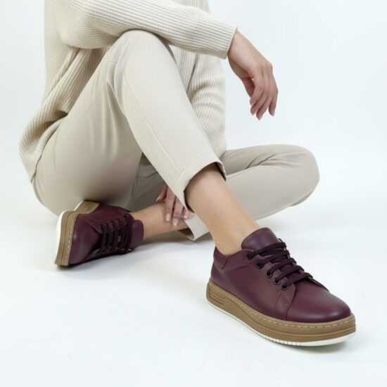 Sneakers donna bordeaux in pelle naturale Sneakers donna colorate Sneakers donna bordeaux in pelle naturale